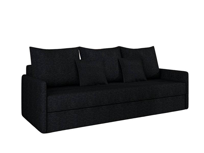 Mała sofa rozkładana czarna