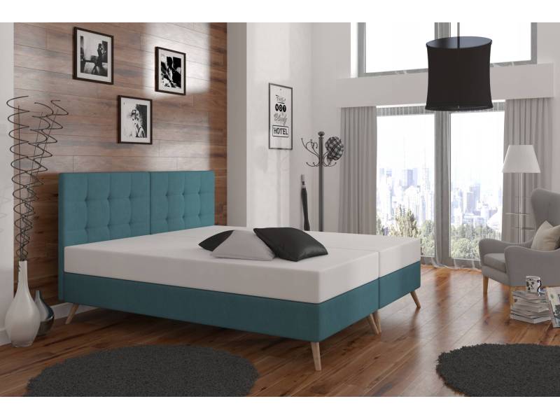 Tapicerowane łóżko kontynentalne Zeus 160×200 cm