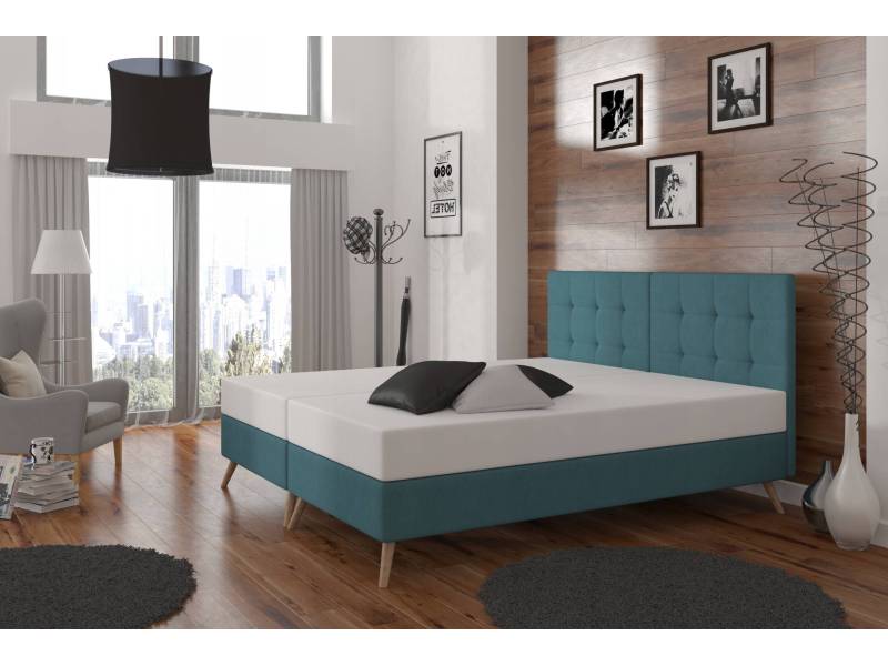 Tapicerowane łóżko kontynentalne Zeus 160×200 cm