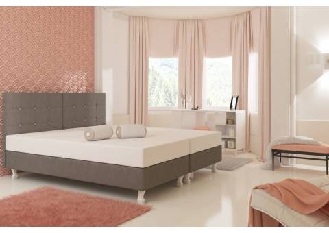 Tapicerowane łóżko kontynentalne Belluno 140×200 cm