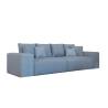 Duża loftowa sofa w kolorze niebieskim