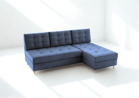 Mały pikowany narożnik skandynawski z funkcją spania PERO