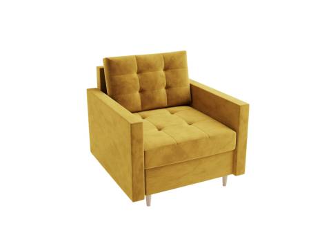 Pikowany fotel żółty