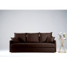Mała sofa rozkładana brązowa