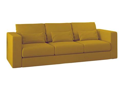 Musztardowa nowoczesna sofa