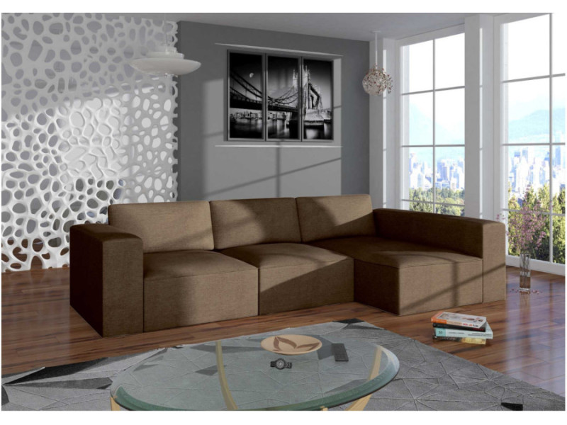 Prawy modułowy narożnik w stylu loft PRESTIGE narożnik z funkcją spania