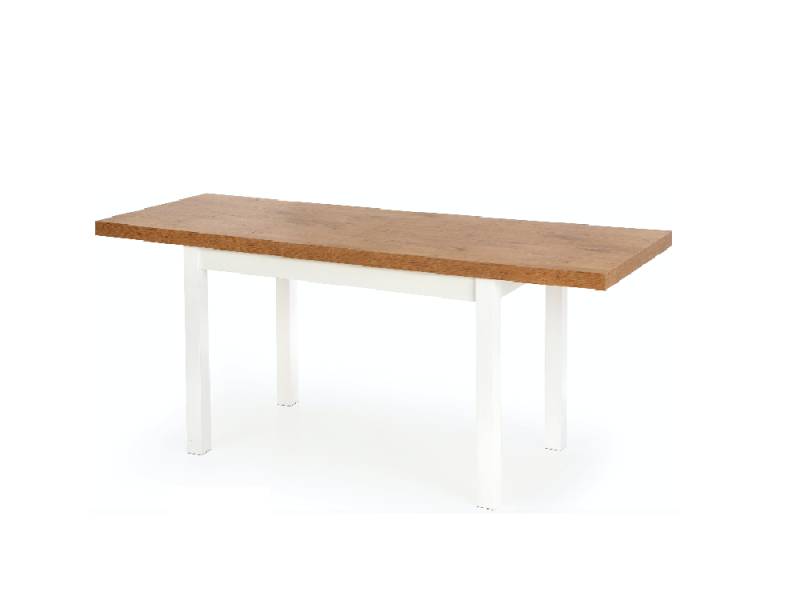 Biały stół z batem o strukturze drewna