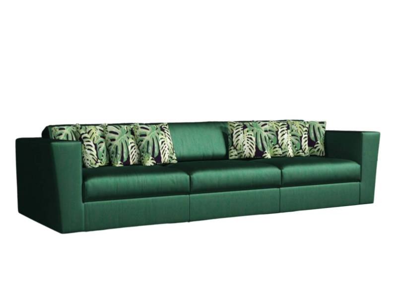 Zielona duża modułowa sofa rozkładana