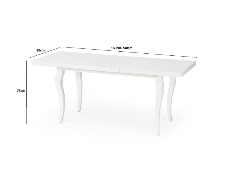 [1273] Biały stół w stylu glamour 160cm240 ARTMOZ Stoły