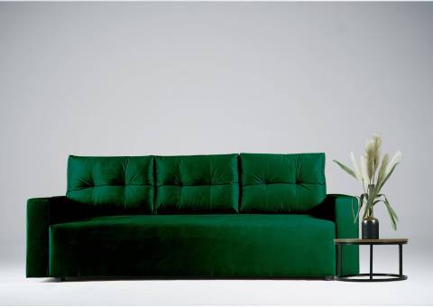 Nowoczesna skandynawska kanapa rozkładana Bono zielona