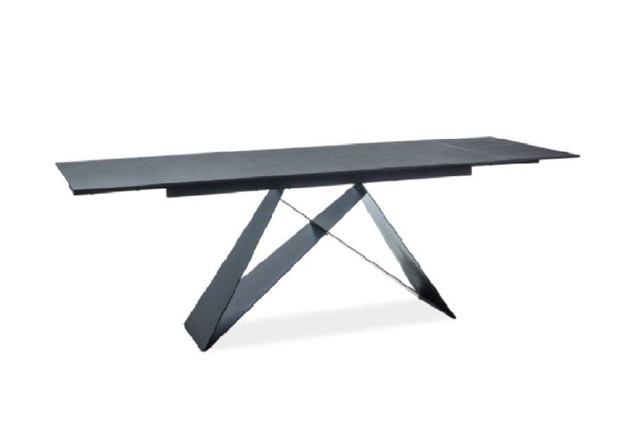Designerski stół z czarnym blatem imitującym kamień