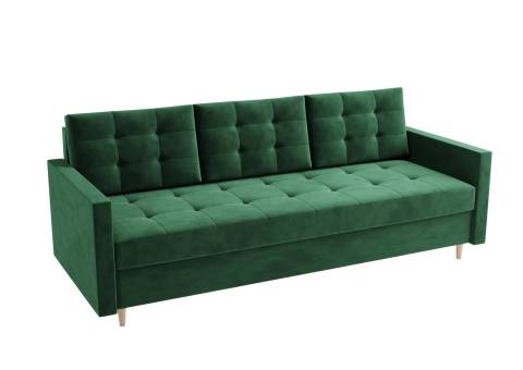 Zielona pikowana sofa welurowa