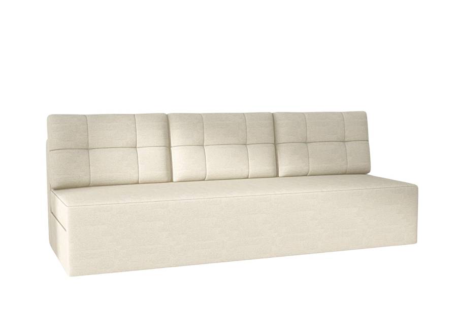 Biała kanapa z pikowanymi poduszkami