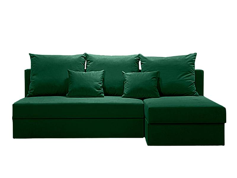 Mała zielona sofa narożna