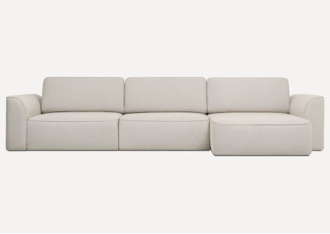 Prawy designerski narożnik rozkładany w stylu loft KOMA