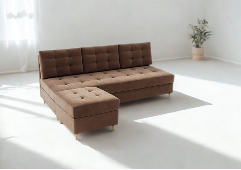 Sofa pikowana z pufą ZESTAW...