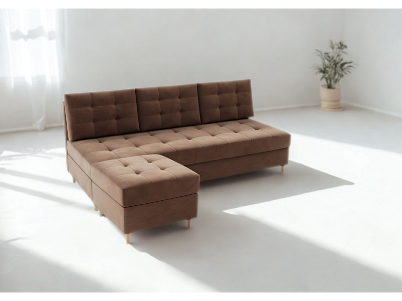 Sofa pikowana z pufą ZESTAW PERO Sofonarożnik 190cm