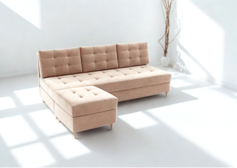 Zestaw sofa rozkładana z pufą Pero 190cm Sofonarożnik 190cm
