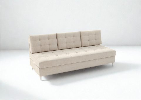 Pikowana sofa na drewnianych nogach PERO