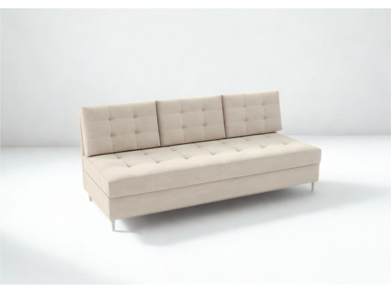 Pikowana sofa na drewnianych nogach PERO
