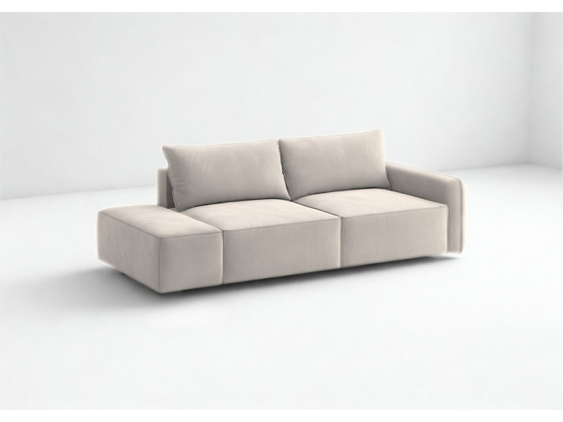 Lewa kanapa rozkładana z przeszyciami Vinci 2 w stylu loft