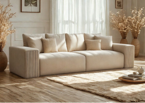 Duża kanapa w stylu loft z funkcją spania PAS