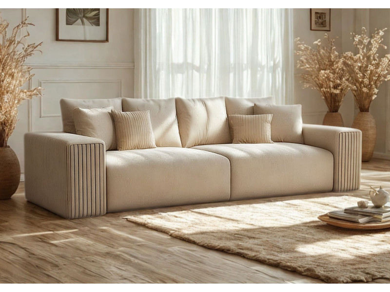 Duża kanapa w stylu loft z funkcją spania PAS