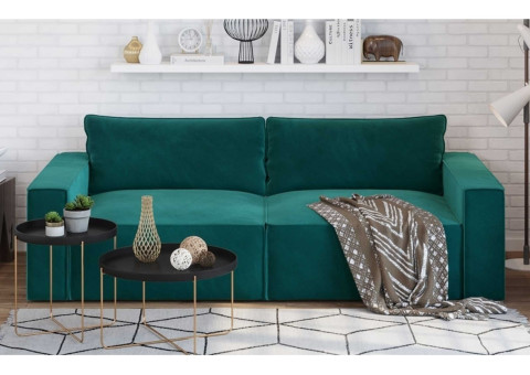 Mała loftowa sofa rozkładana SENS 2 szew angielski
