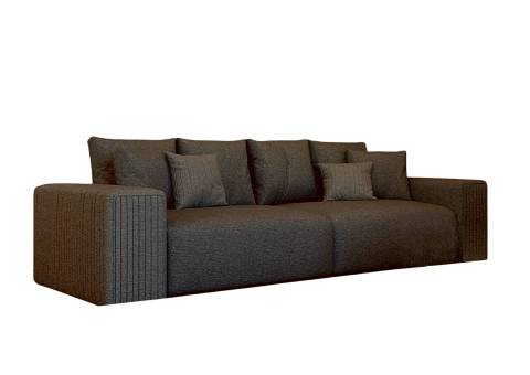 Duża loftowa sofa w kolorze brązowym