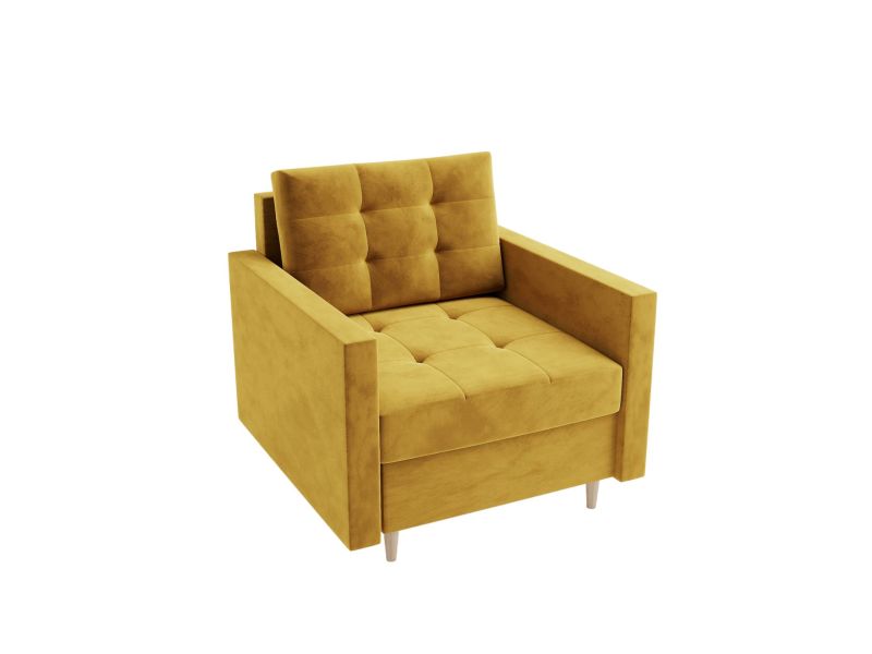Pikowany fotel żółty