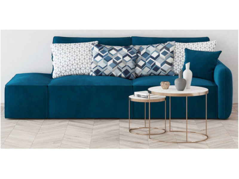 Lewa kanapa rozkładana z przeszyciami Vinci 2 w stylu loft