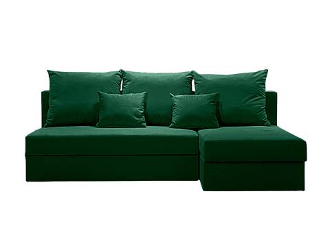 Mała zielona kanapa narożna