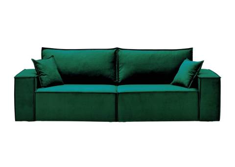 Sofa z przeszyciami zewnętrznymi zielona