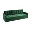 Zielona pikowana sofa welurowa