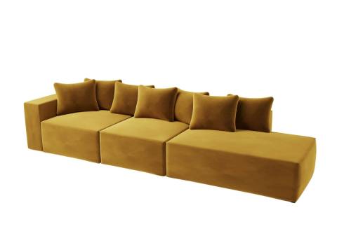 Musztardowa sofa modułowa