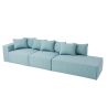 Niebieska sofa sztruksowa