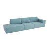 Błękitna sofa sztruksowa