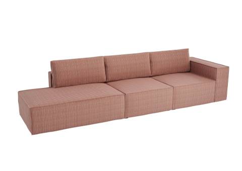 Różowa sofa sztruksowa