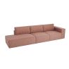 Różowa sofa sztruksowa