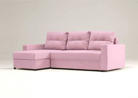 Różowa rogówka z pikowanymi poduszkami