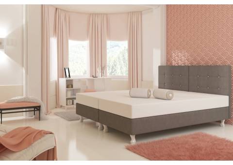 Tapicerowane łóżko kontynentalne Belluno 160×200 cm