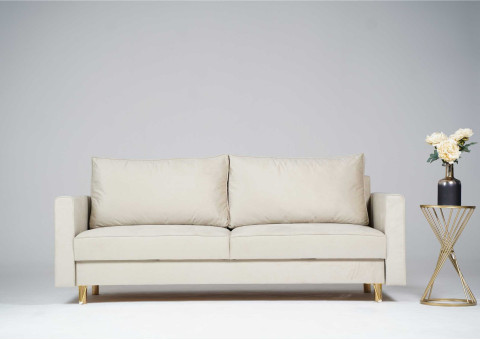 Elegancka sofa na złotych nogach DES
