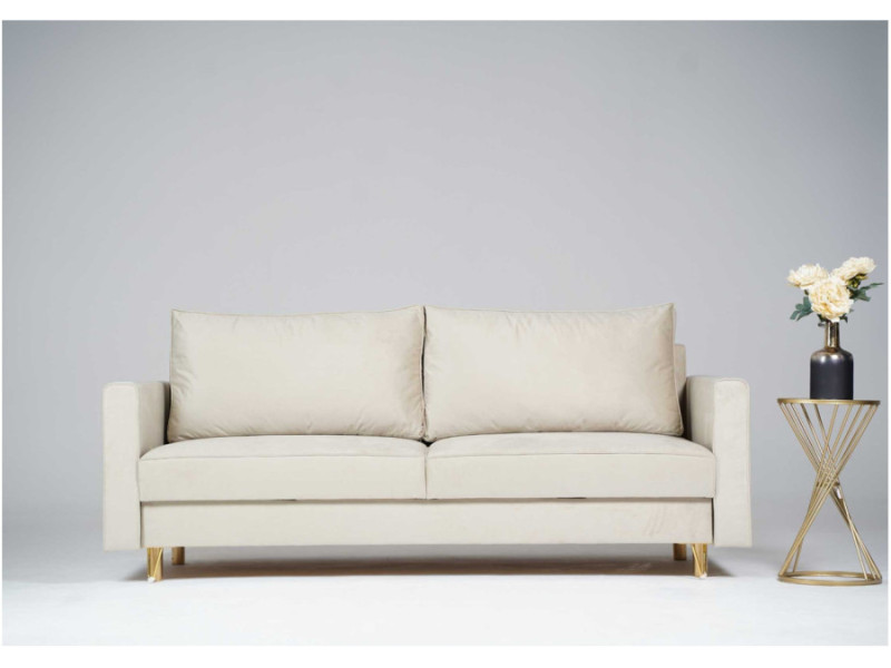 Elegancka sofa na złotych nogach DES