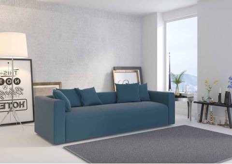 Elegancka sofa w kolorze niebieskim