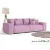 Różowa duża sofa w stylu industrialnym