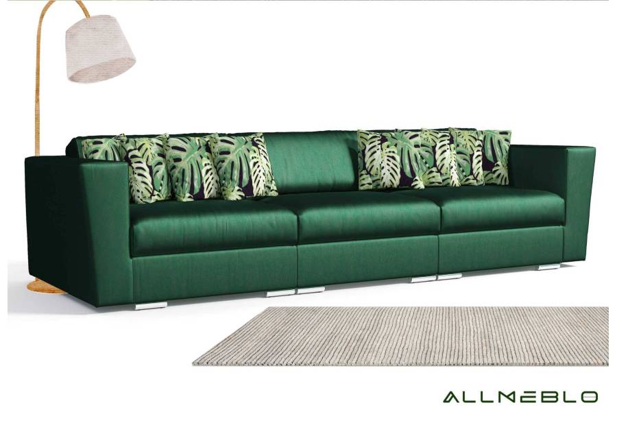 Modułowa duża sofa w kolorze zielonym