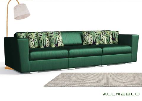 Zielona sofa modułowa z funkcją spania