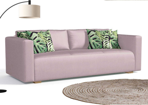 Klasyczna sofa z funkcją spania w kolorze beżowym