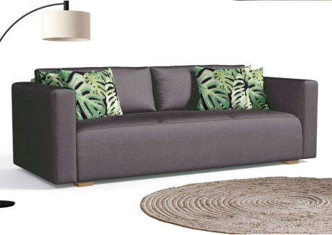 Klasyczna sofa z funkcją spania w kolorze grafitowym