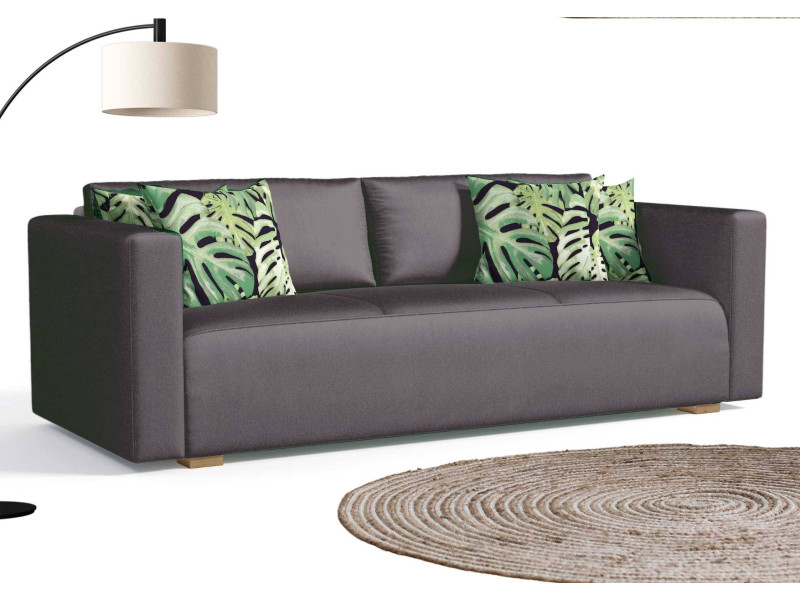 Klasyczna sofa z funkcją spania w kolorze grafitowym